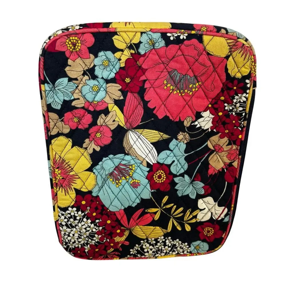 Vera Bradley quilted cotton zip around tablet cover travel case sleeve pink blue